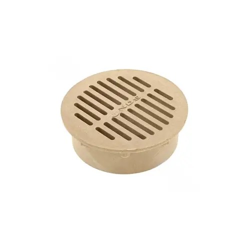 6" Sand Plastic Round Grate, Connects To 6" Spee-d Basin, Pipes, And Fittings