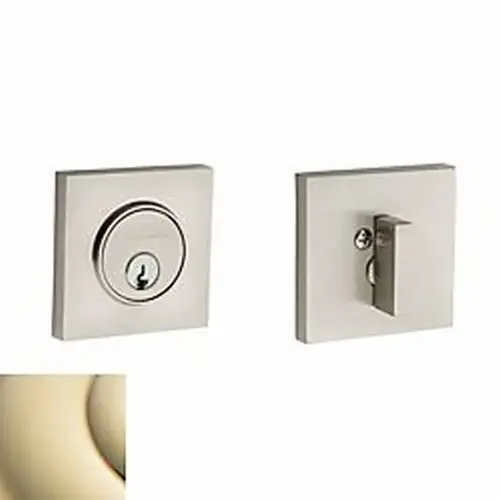 Estate Contemporary Deadbolt, 2-1/8" Door Prep Polished Brass