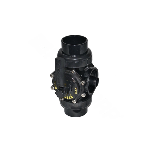 2" 2-way Diverter Valve, Slip, C/w Unions Black