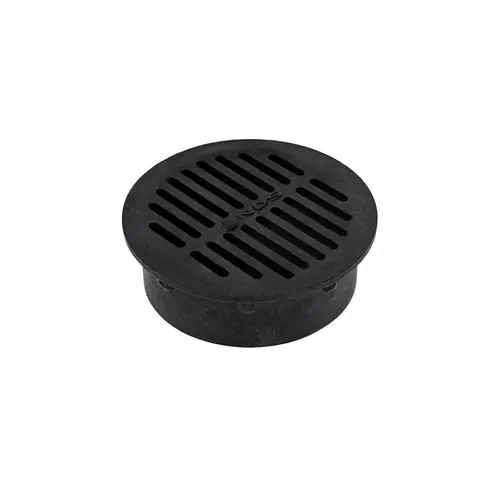 NDS 40 40 Drain Grate, 6 in Dia, 6-3/4 in L, 6-3/4 in W, Round, 1/4 in Grate Opening, HDPE, Black