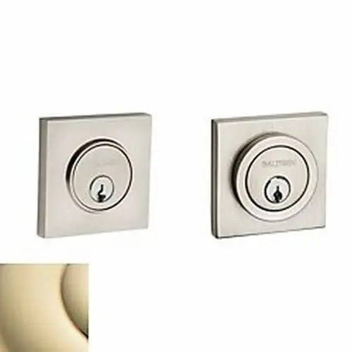 Contemporary Square Double Cylinder Deadbolt Lifetime Brass Finish