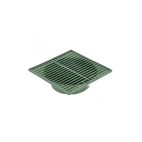 9" Green Plastic Square Grate, Connects To 6" Spee-d Basin, Pipes, And Fittings