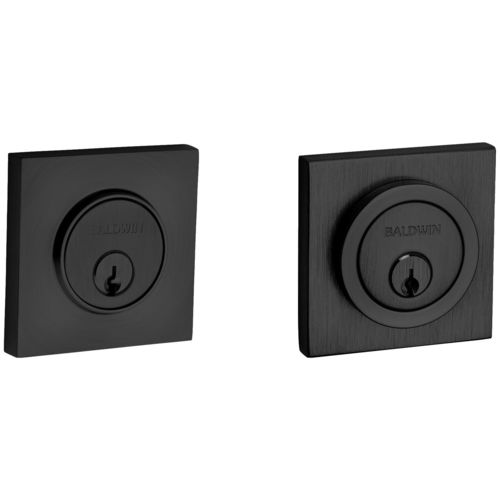 Contemporary Square Double Cylinder Deadbolt Satin Black Finish