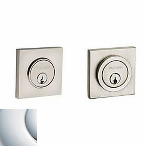 Contemporary Square Double Cylinder Deadbolt Bright Chrome Finish