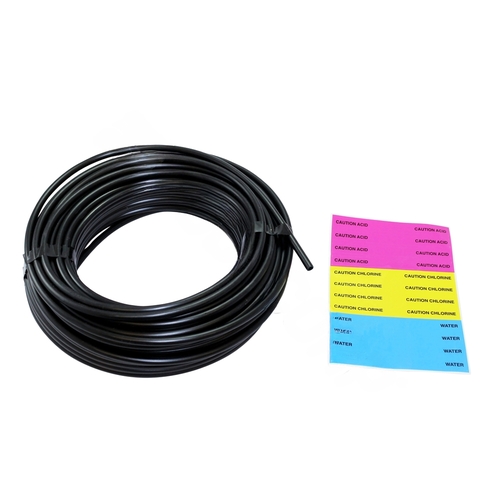 .25"x100' Intellichem Black Tubing W/ Labels