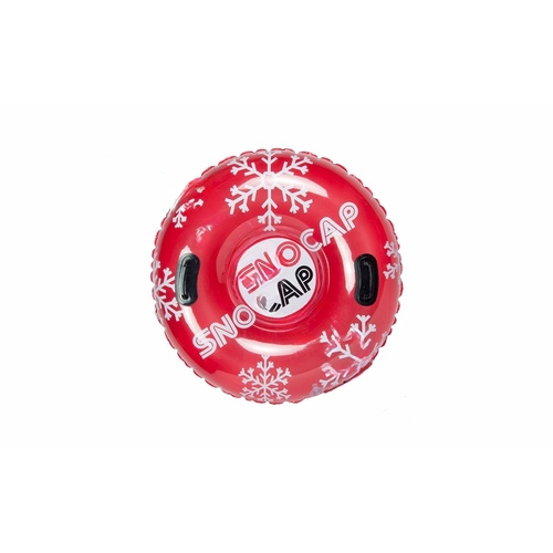 Recreation, Snow Cap; Includes: (2) permanently bonded handles, Color: Red, Design: Traditional saucer with solid center (water & snow), Size: 38" Diameter (deflated