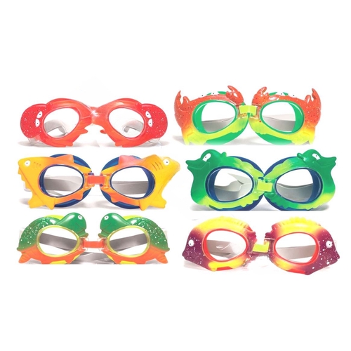 Duck/fish/crab/shark/turtle/octopus Animal Frame Child Goggles 6 Per Pack