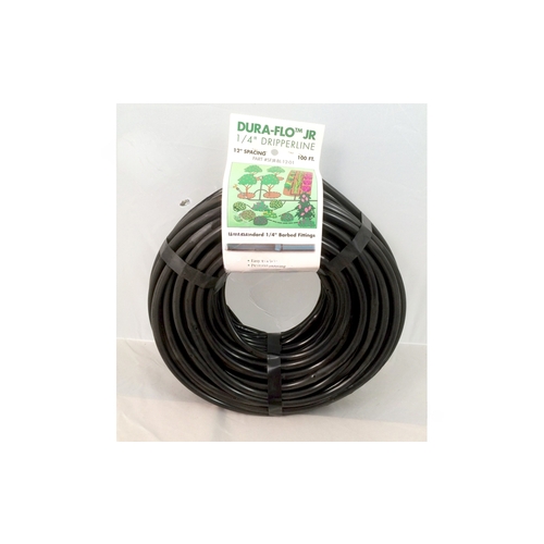 1/4" Dura Flo Jr Dripperline .5gph 100' Roll 12" Spacing