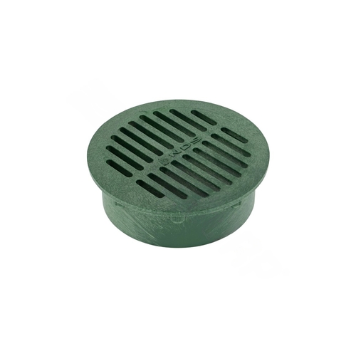 6" Green Plastic Round Grate, Connects To 6" Spee-d Basin, Pipes, And Fittings