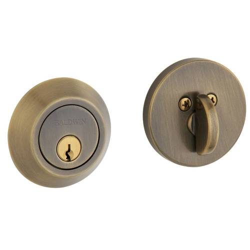 Contemporary 2-1/8" Single Cylinder Deadbolt Antique Brass Finish