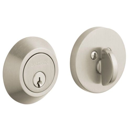 Contemporary 2-1/8" Single Cylinder Deadbolt Lifetime Satin Nickel Finish