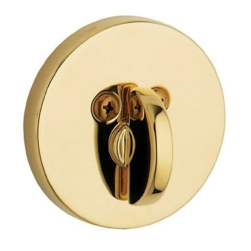 Contemporary 2-1/8" Patio Deadbolt Satin Brass With Brown Finish