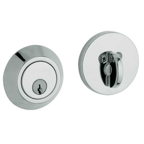 Estate Contemporary Deadbolt, 2-1/8" Door Prep Polished Chrome