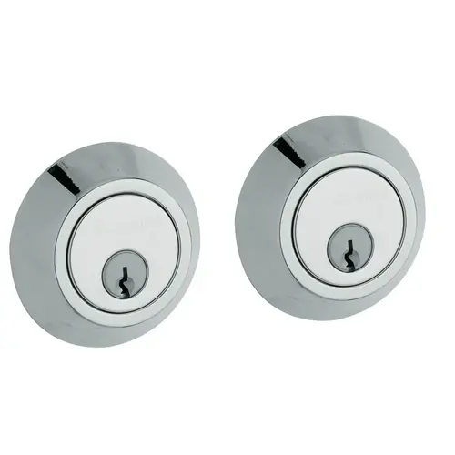 Estate Contemporary Deadbolt, 2-1/8" Door Prep Polished Chrome