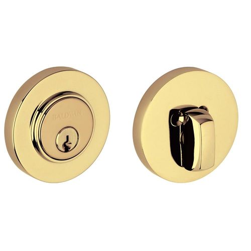 Contemporary Low Profile 2-1/8" Single Cylinder Deadbolt Unlacquered Brass Finish