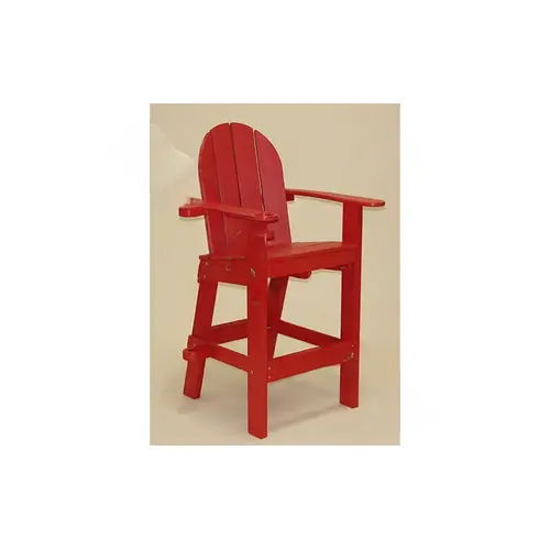 Red 64"h Lifeguard Chair W/ Platform & Side Step