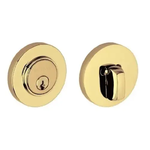 Contemporary Low Profile 2-1/8" Single Cylinder Deadbolt Satin Brass with Brown Finish