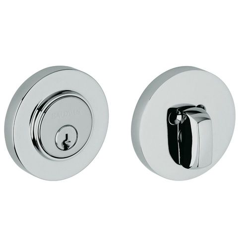 Estate Contemporary Deadbolt, 2-1/8" Door Prep Polished Chrome