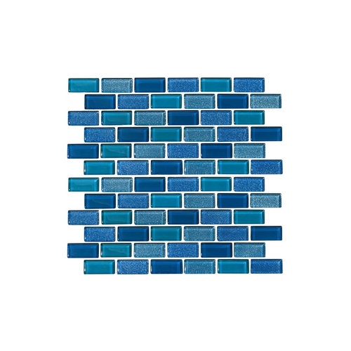 NPT ORN-PEACOCK 1" X 2" Orion Peacock Pool Tile Blue