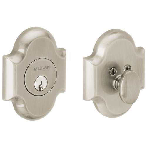 Boulder Arched Single Cylinder Deadbolt Lifetime Satin Nickel Finish