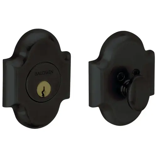 Boulder Arched Single Cylinder Deadbolt Satin Black Finish