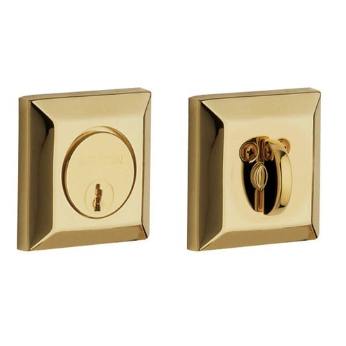 Estate Squared Deadbolt, 2-1/8" Door Prep Polished Brass