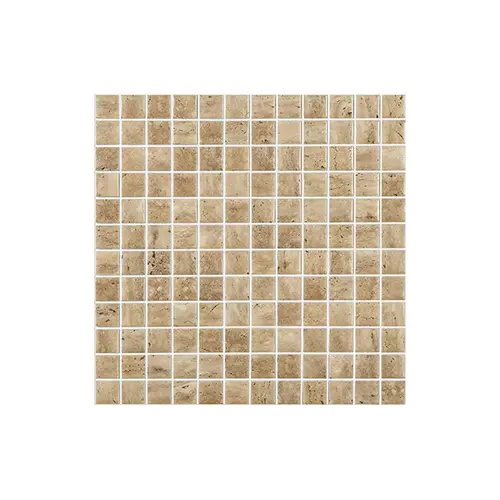 1" X 1" Stones Travertino Beige Mt Pool Tile