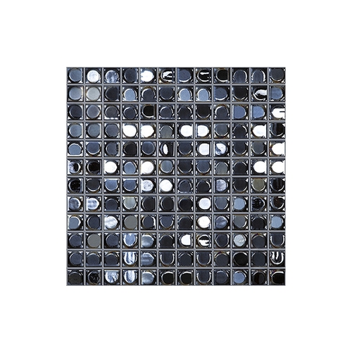 1" X 1" Aura Black Iridescent Pool Tile