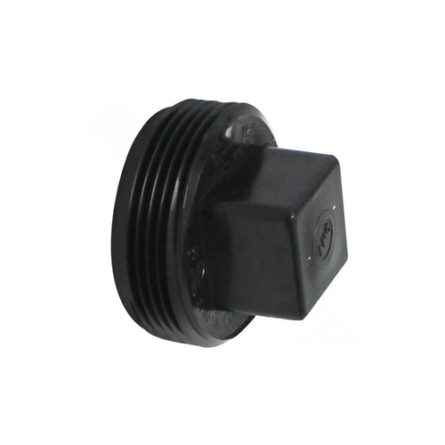 Threaded Plug, 1-1/2 in, MNPT, ABS, Black, SCH 40 Schedule