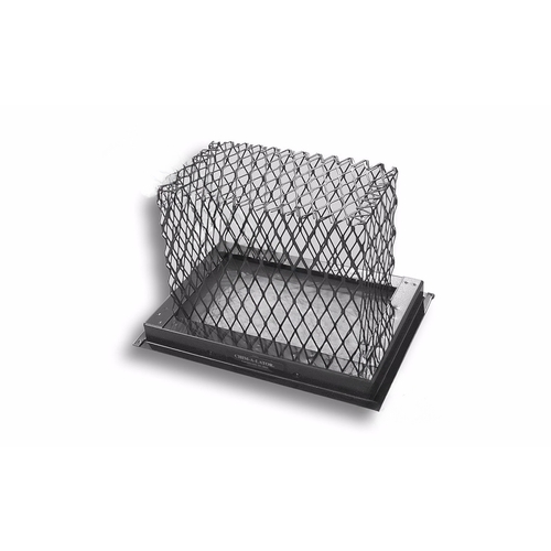 20" X 20" Black Galvanized Square Spark Arrestor With 3/4 Mesh