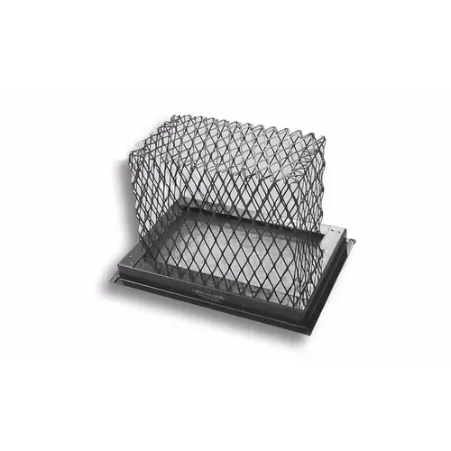 8" X 13" Black Galvanized Square Spark Arrestor With 5/8 Mesh