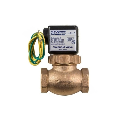 J.D. Gould M-3V,1.5",120V 1.5" Bronze Velvetrol General Purpose Solenoid Valve 120v Gold