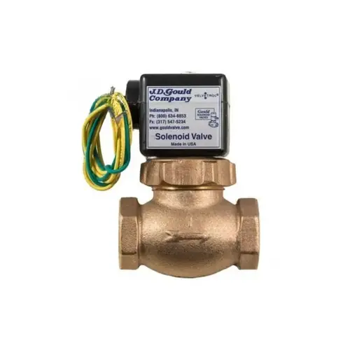 J.D. Gould M-3V,1.5",120V 1.5" Bronze Velvetrol General Purpose Solenoid Valve 120v Gold