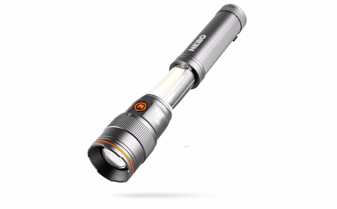 Nebo NEB-WLT-0025 FRANKLIN SLIDE Dual Flashlight and Work Light, 2200 mAh, Lithium-Ion Battery, LED Lamp Storm Gray