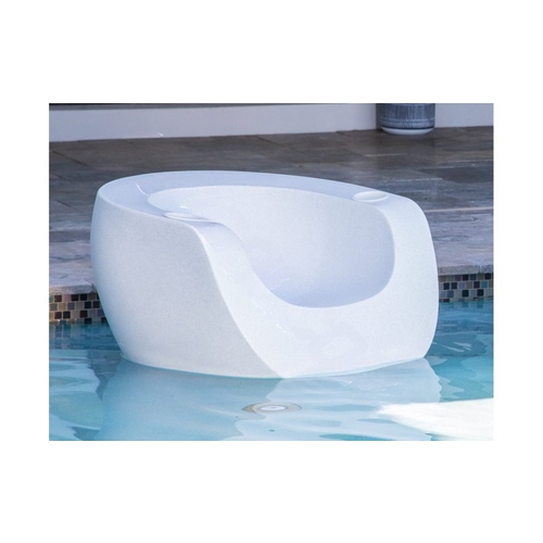 White Granite Splash Series Moon Chair With White And Black Cupholders