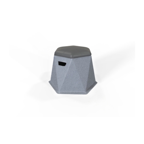 15.5" Gray Granite Splash Series Twisted Hex Stool