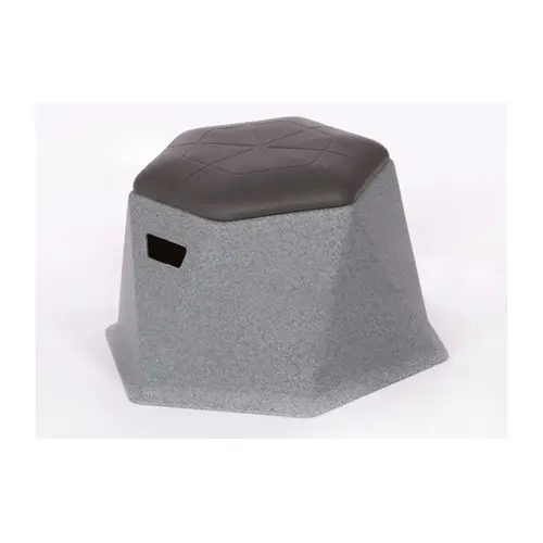 13" Gray Granite Splash Series Twisted Hex Stool