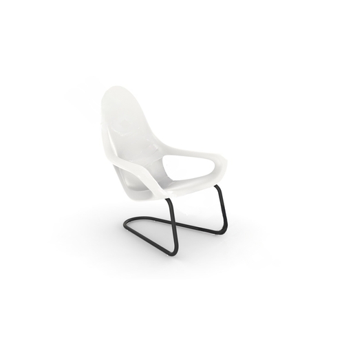 White Woosah Stacking Lounge Chair With Black Base