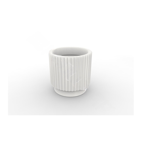 Short White Session Series Ripple Planter With No Tray