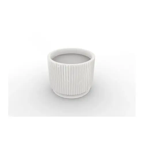 Wide White Session Series Ripple Planter With No Tray