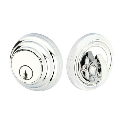 Low Profile Single Cylinder Deadbolt Bright Chrome Finish