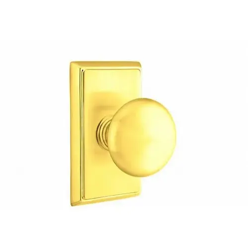 Providence Knob Privacy With Rectangular Rose Bright Brass Finish