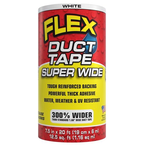 Flex Seal DTWHTR7520 TAPE DUCT FLEX WHT 7.5INX20FT