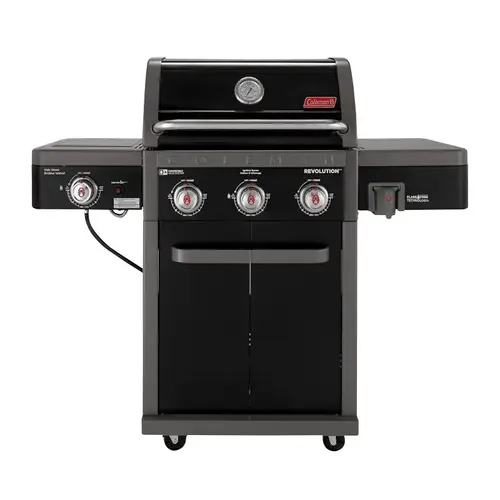 Coleman RV-301BBQ Revolution Barbecue Grill, 45,000 Btu/hr, Propane, 3-Burner