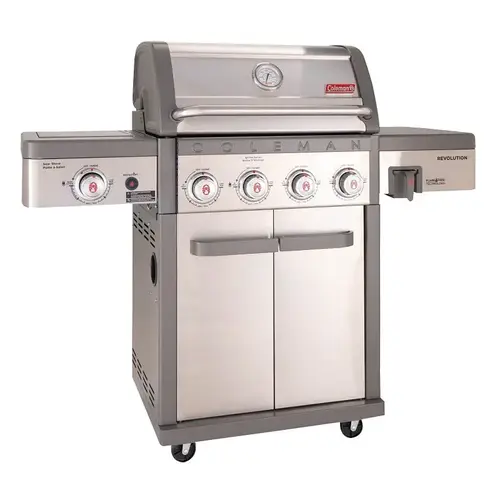 Coleman RV-401BBQ Revolution Barbecue Grill, 50,000 Btu/hr, Propane, 4-Burner