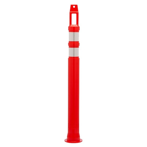 D-Top Delineator, 42 in H Cone, Polyethylene Cone, Red Orange Cone