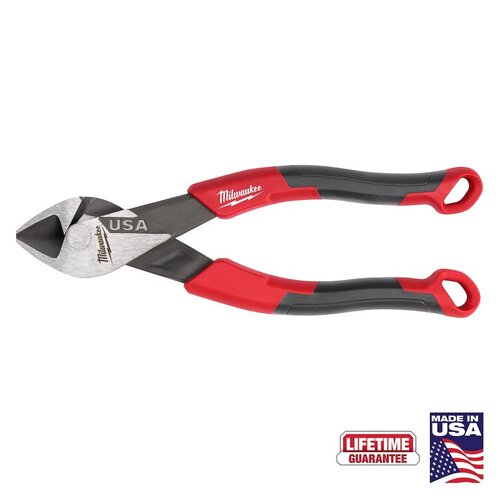 Cutting Pliers, 6-1/2 in OAL, 3/4 in Jaw Opening, Black/Red Handle