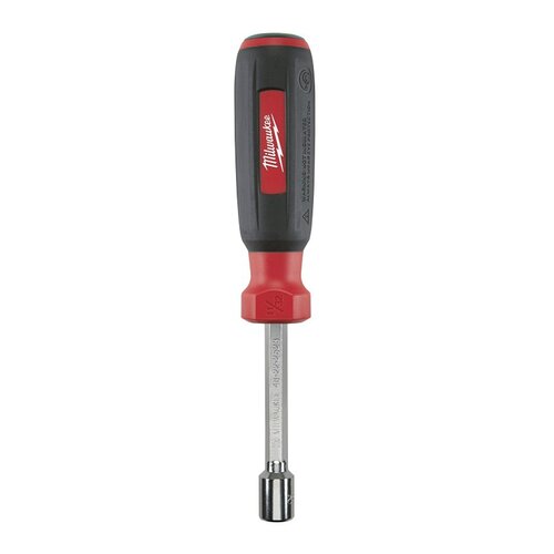 Nut Driver, 11/32 in Drive, 7 in OAL, Straight Handle, Black/Red Handle, 3 in L Shank, Magnetic