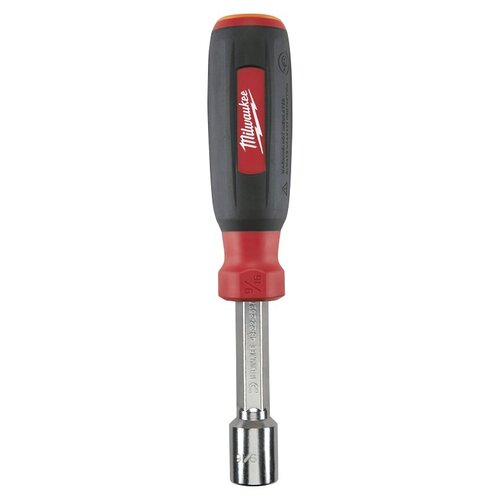 Milwaukee 48-22-2527 HollowCore Series Nut Driver, 9/16 in Drive, 7-1/2 in OAL, Cushion-Grip Handle, Black/Red Handle