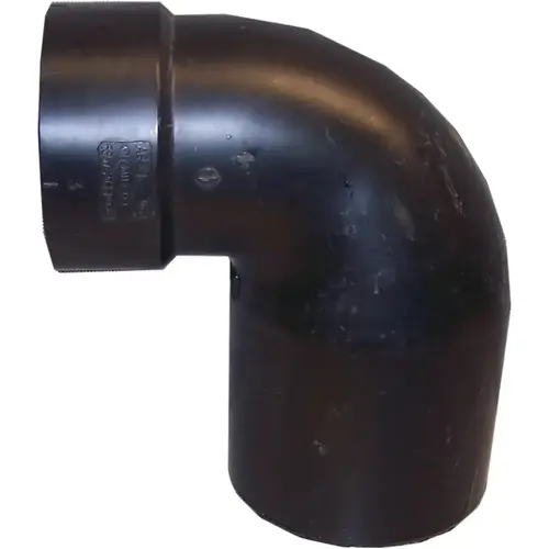 Reducing Closet Bend, 4 x 3 in, Spigot x Hub, ABS, Black